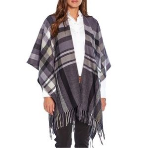 Banana Republic Cashmere Blend Wrap Karen Plaid Purple